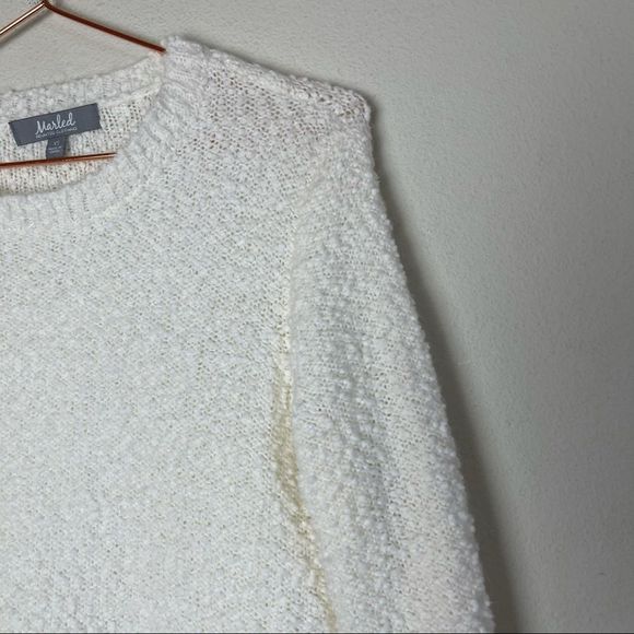 NWOT Marled White Knit Sweater XS - Picture 5 of 6